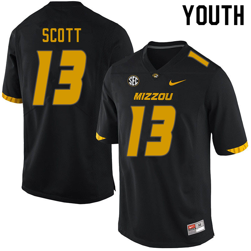 Youth #13 Kam Scott Missouri Tigers College Football Jerseys Sale-Black